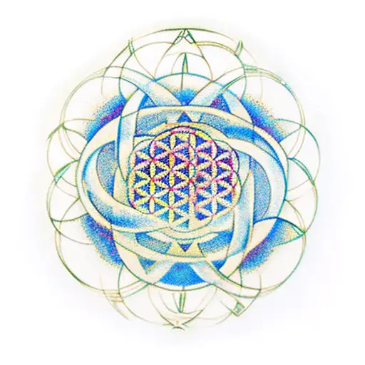 The Flower Of Life Symbol With An Aouter Circle That Is The Plato's Great Year