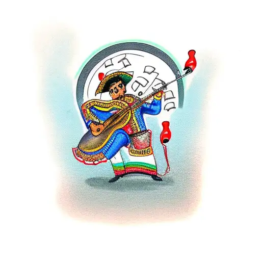 Mexican Mariachi Serenading From Ground Gay Man On Balcony