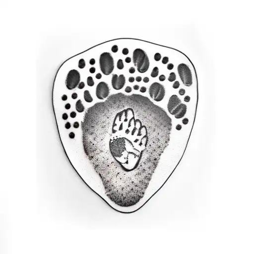 Leather Pride Flag In A Bear Paw Print