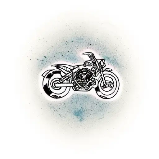 Dirtbike Tire Tracks Forming A Punk Music Symbol