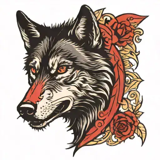 Black Wolf Red Eys
