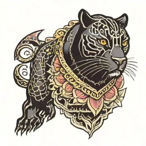 Tattooed Black Panther