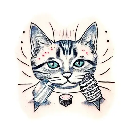 Cat With An Ice Cream