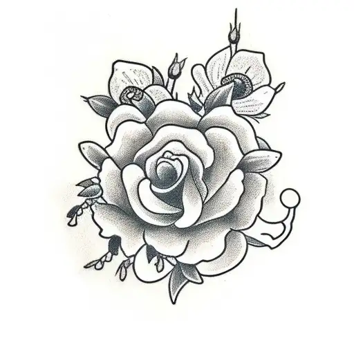 Flowers With Dog Paw