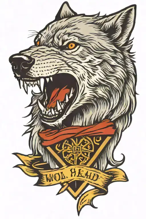 Wolf Head Blade With Banner Wrapped