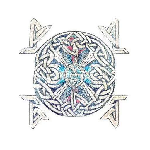 Hawaiian Shoulder Tribal Tattoo With Celtic Runs