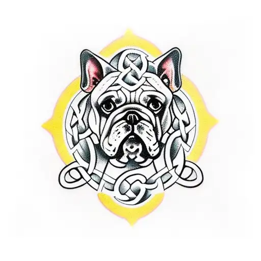 Celtic Bulldog Adorned With Intricate Knotwork