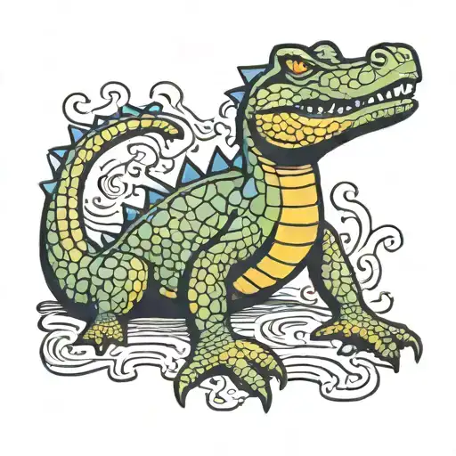 Aligator On Florida And Autism Puzzle Piece