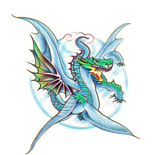 Magic Dragon With Pentagram