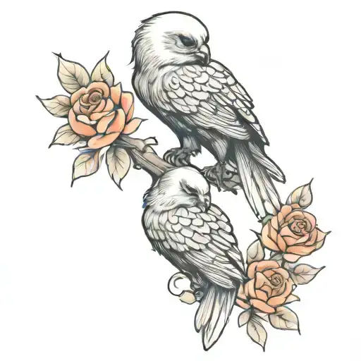 Skulls And Roses In Phoenix Rising Phoenix Bird