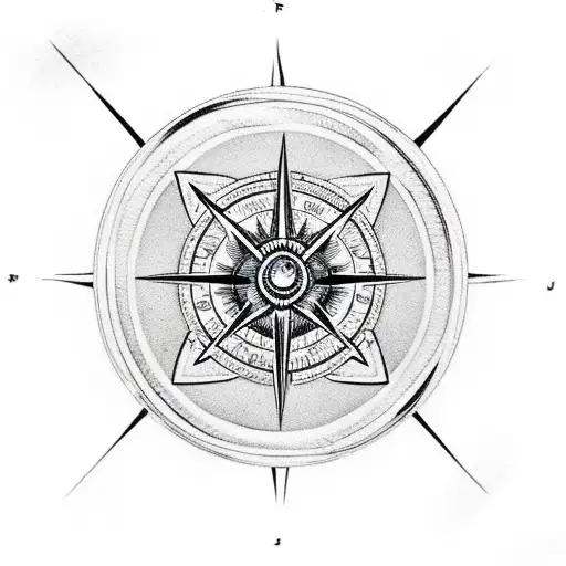 Eye Of Agamotto Combined With A Compass Rose And Nautical Elements