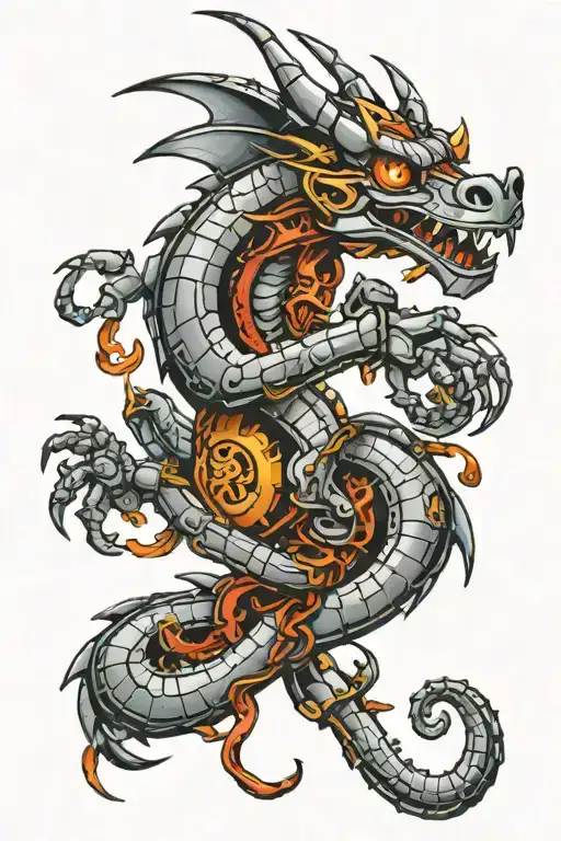 Robotic Dragon Intertwined