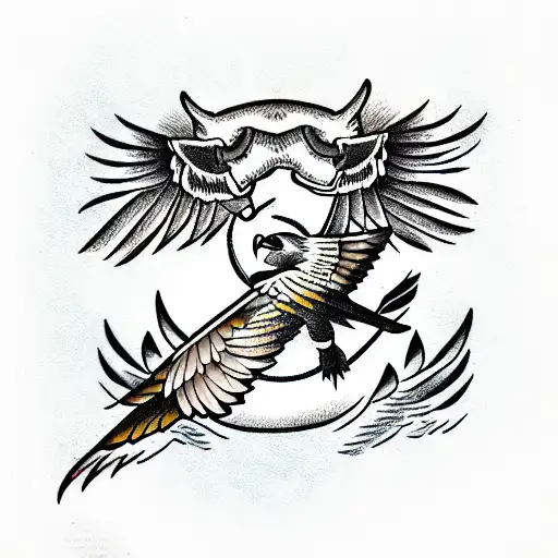 Eagle Fighting A Vulture