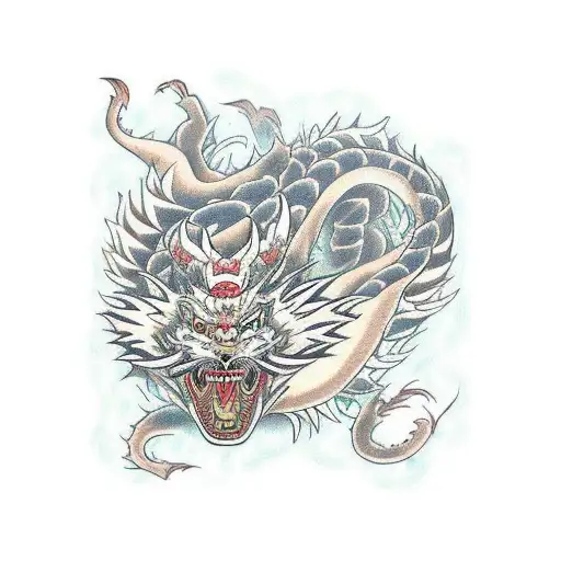 A Traditional Japanese Dragon Intertwining With A Tiger In A Dynamic Fight
