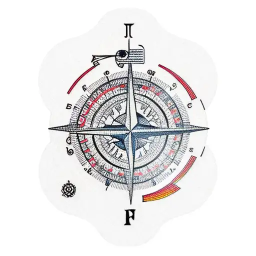 A Circuit Board In The Shape Of A Traditional Compass