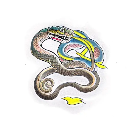 A Snake Wrapped Around A Vintage Car