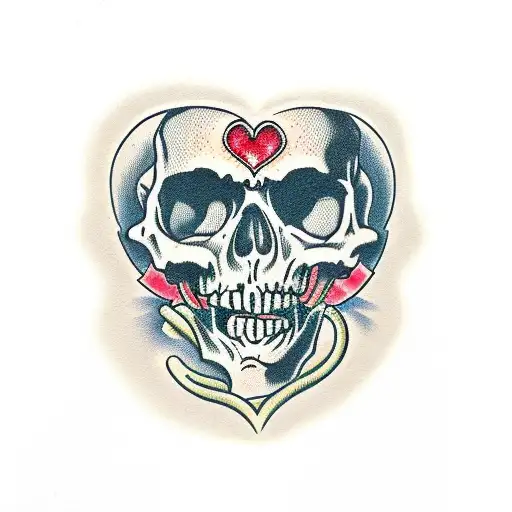 Full Skeleton Falling With Heart Eyes