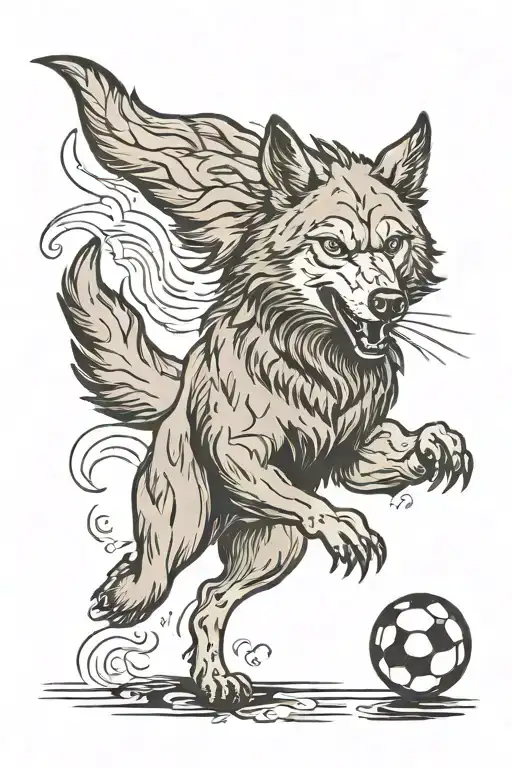 Wolf Playing Soccer