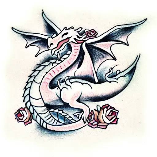 Dragon With Rose