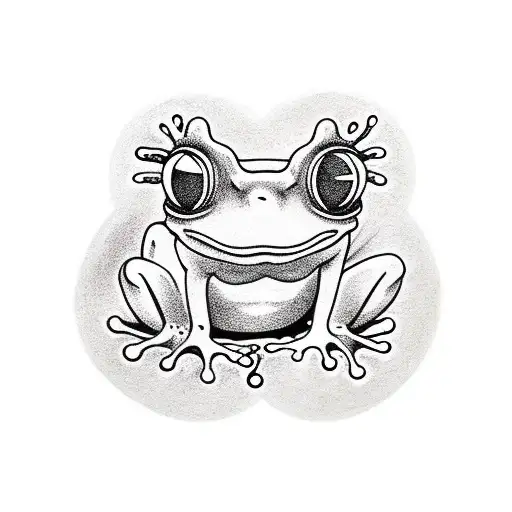 Frog Wearing A Robe Meditating With Its Eyes Closed