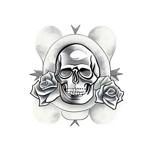 Stoic Imagery To Cover Right Side Of Chest - Skull And Hour Glass