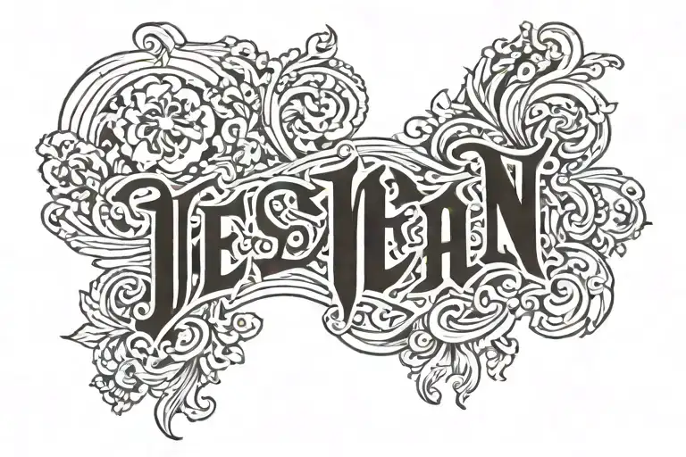 The Word Jean In Gothic Type