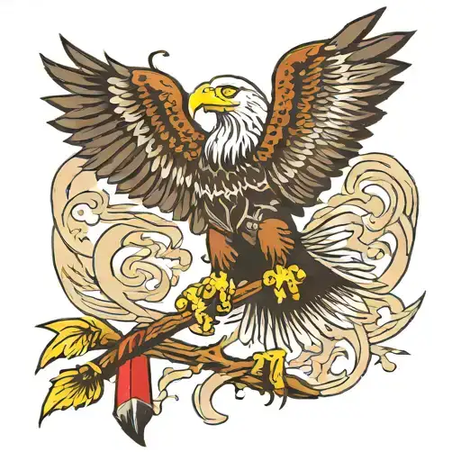 Eagle Riding A Broom