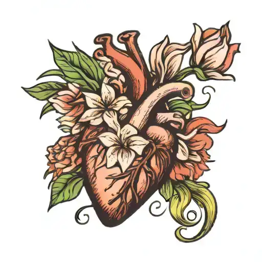 Real Heart With Lily Inside Of It