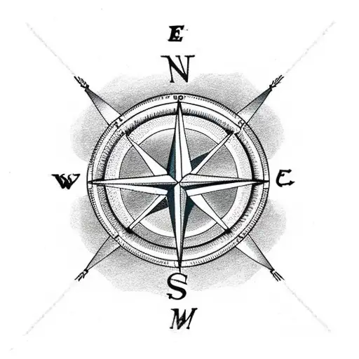 Combine Mcmxci With A Compass Showing Cardinal Directions For A Forearm