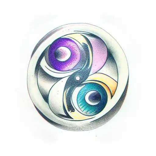 Ying Yang And Pisces Symbol