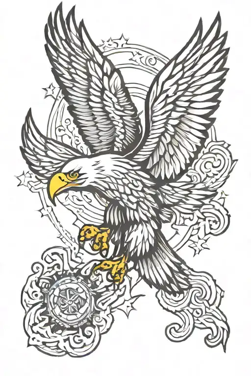 Eagle And Lighting Bolt