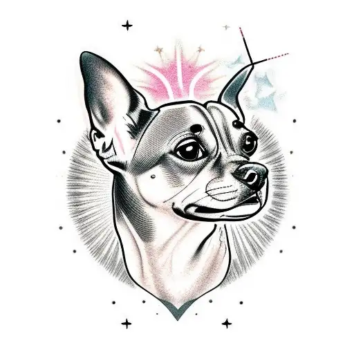 A Pinscher Dog Head With A Halo