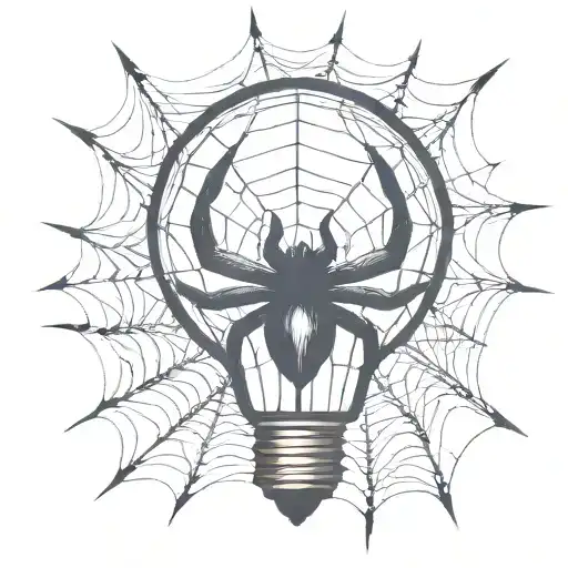 Light Bulb With Spider Web Filament Inside