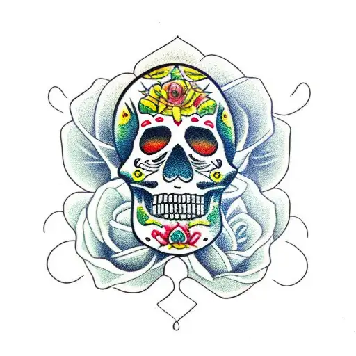 Sugar Skull Made Of Kitchen Utesils