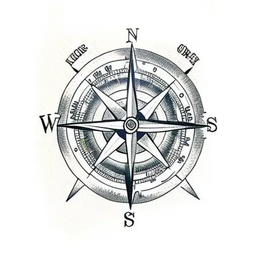 A Compass With Flowers