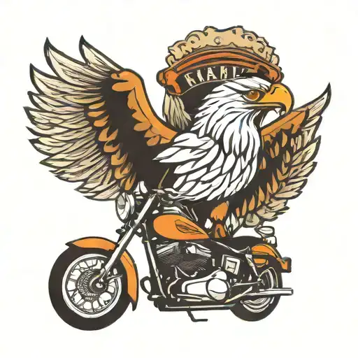 Harley Davidson Motorcycle With A Bold Eagle Perched On Top