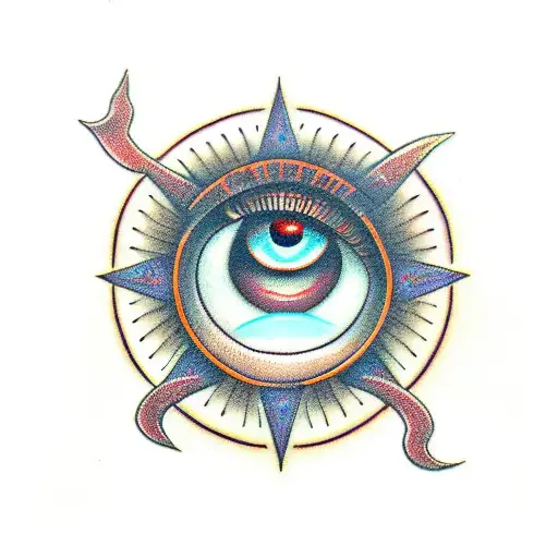 Eye Of Horus And Ankh And Oroborus