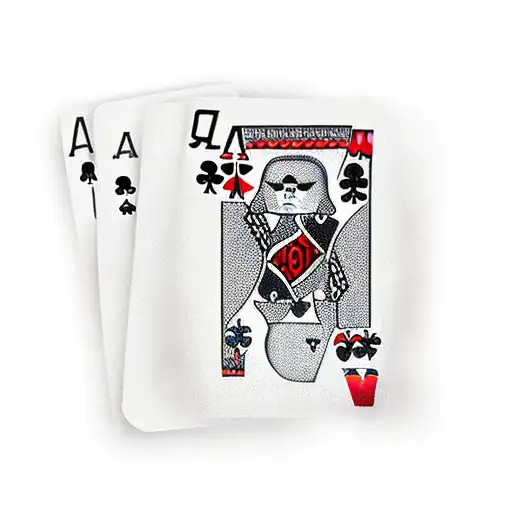Simple Poker Cards - A 7 Of Spades Black Overlapping A 2 Of Diamond Red