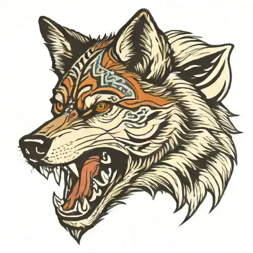 Wolf Head With Marking