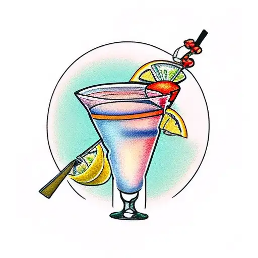 5 Friends At Brunch Drinking Martinis