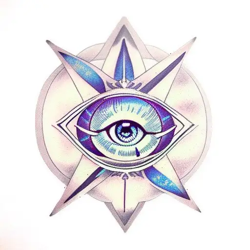 All Seeing Eye Moon Butterfly Libra Feathers