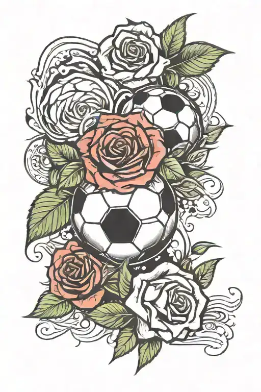 Soccerball And Rose