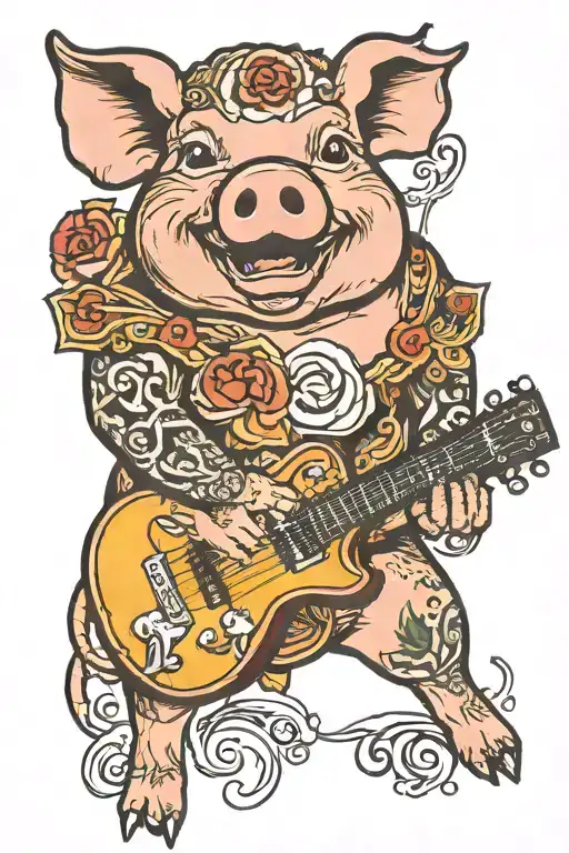 Pig With Guitar