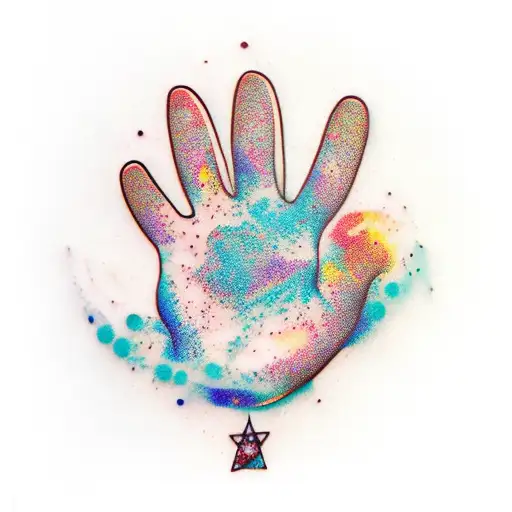 Hand Print With Galaxy Inside