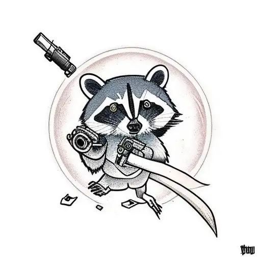 Racoon With A Gun