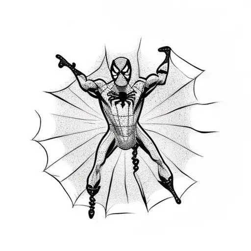 Black Spiderman Hanging From Web