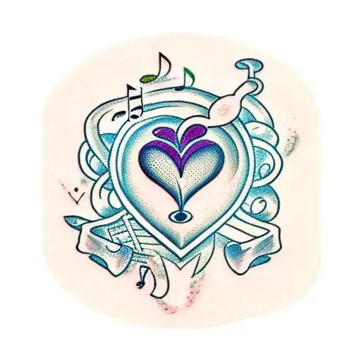 Music Note And Heart