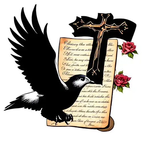 Dove And Cross And Scripture