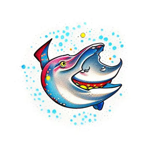 Stingray With Bubbles Saying Color Red Blue And Yellow