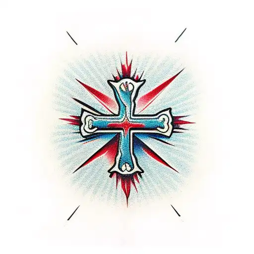 Cross With Water And The Creation Of Adam Hands